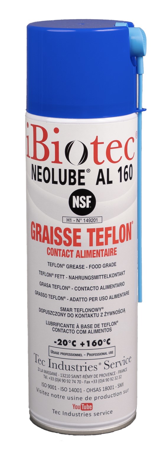 Grasa blanca de alto contenido en PTFE, alimentaria, certificada NSF, para lubricación en gran número de ciclos de funcionamiento. Grasa blanca, grasa teflón, grasa contacto alimentario, aerosol grasa teflón, grasa teflón espray, grasa técnica, grasa industrial, lubricante cadenas. Proveedores grasas técnicas. Proveedores grasas industriales. Proveedores lubricantes industriales. Fabricantes grasas técnicas. Fabricantes grasas industriales. Fabricantes lubricantes industriales. Grasa teflón cartucho. Grasa teflón aerosol. Grasa ptfe cartucho. Grasa ptfe aerosol. Aerosoles técnicos. Aerosoles mantenimiento. Proveedores aerosoles. Fabricantes aerosoles.